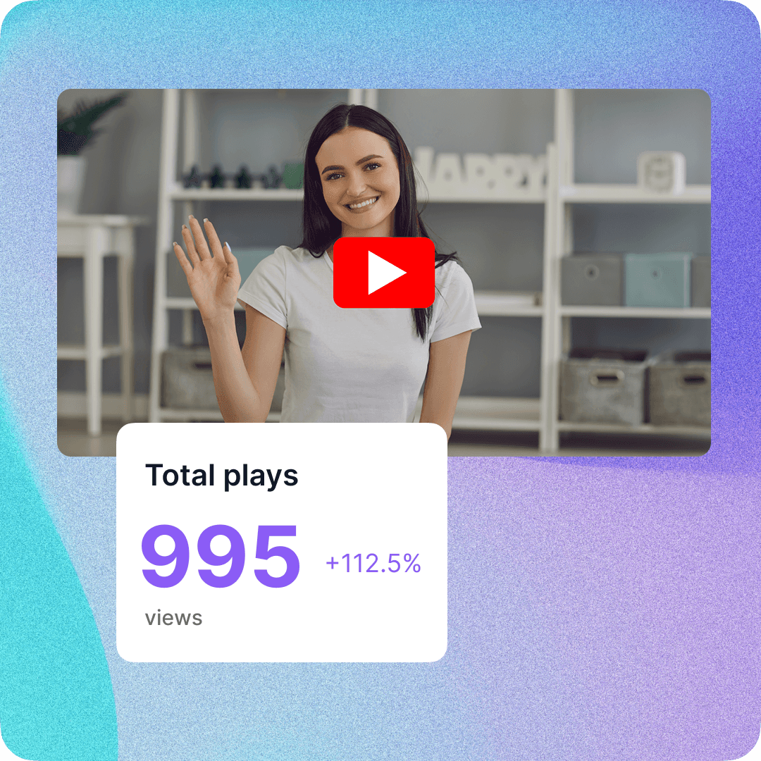 Recruitment video analytics showing 995 total plays, up 112.5%